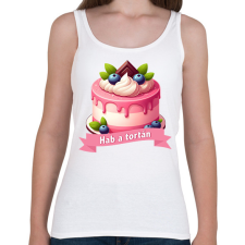 PRINTFASHION Hab a tortán - Női atléta - Fehér női trikó
