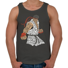 PRINTFASHION Hadouken - Férfi atléta - Sötétszürke