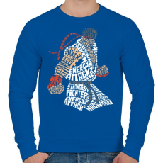 PRINTFASHION Hadouken - Férfi pulóver - Királykék