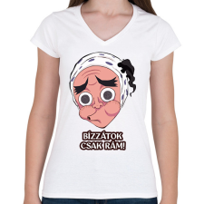 PRINTFASHION Haganezuka póló - Női V-nyakú póló - Fehér női póló