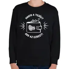 PRINTFASHION Hagyd a tojást - Gyerek pulóver - Fekete gyerek pulóver, kardigán