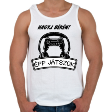 PRINTFASHION Hagyj békén épp játszok - Férfi atléta - Fehér atléta, trikó