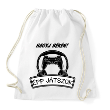 PRINTFASHION Hagyj békén épp játszok - Sportzsák, Tornazsák - Fehér tornazsák