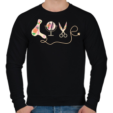 PRINTFASHION hair love - Férfi pulóver - Fekete