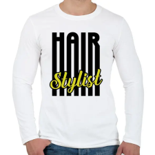 PRINTFASHION Hair Stylist (black) - Férfi hosszú ujjú póló - Fehér férfi póló