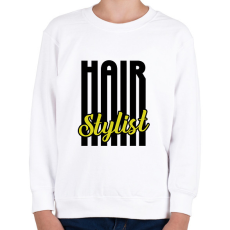 PRINTFASHION Hair Stylist (black) - Gyerek pulóver - Fehér
