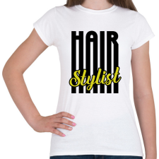 PRINTFASHION Hair Stylist (black) - Női póló - Fehér női póló