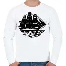 PRINTFASHION Hajó - Férfi pulóver - Fehér férfi pulóver, kardigán