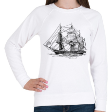 PRINTFASHION Hajó  - Női pulóver - Fehér