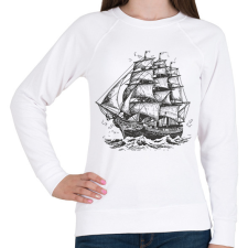 PRINTFASHION Hajó - Női pulóver - Fehér női pulóver, kardigán