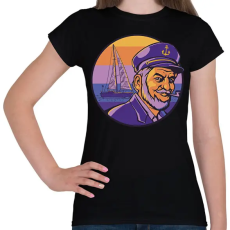 PRINTFASHION Hajós kapitány - Női póló - Fekete