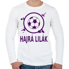 PRINTFASHION HAJRÁ LILÁK - Férfi hosszú ujjú póló - Fehér