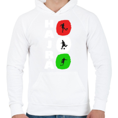 PRINTFASHION Hajrá Magyarok - Férfi kapucnis pulóver - Fehér