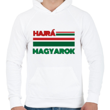 PRINTFASHION Hajrá Magyarok - Férfi kapucnis pulóver - Fehér férfi pulóver, kardigán