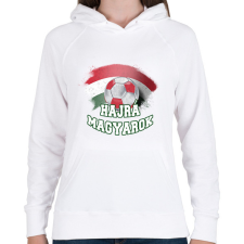 PRINTFASHION Hajrá magyarok - Női kapucnis pulóver - Fehér női pulóver, kardigán