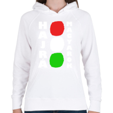 PRINTFASHION Hajrá Magyarok! - Női kapucnis pulóver - Fehér női pulóver, kardigán