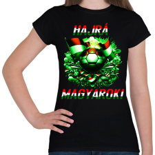 PRINTFASHION Hajrá Magyarok! - Női póló - Fekete női póló