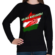 PRINTFASHION hajrá magyarok - Női pulóver - Fekete