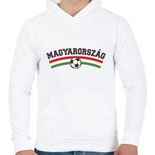 PRINTFASHION Hajrá Magyarország - Férfi kapucnis pulóver - Fehér férfi pulóver, kardigán