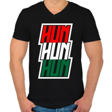 PRINTFASHION Hajrá Magyarország Póló - Férfi V-nyakú póló - Fekete férfi póló