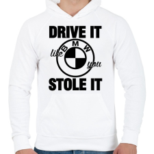 PRINTFASHION Hajtsd úgy, mintha loptad volna - Férfi kapucnis pulóver - Fehér férfi pulóver, kardigán