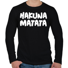 PRINTFASHION HAKUNA MATATA - Férfi hosszú ujjú póló - Fekete