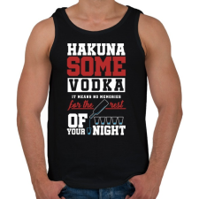 PRINTFASHION Hakuna some Vodka - Férfi atléta - Fekete atléta, trikó
