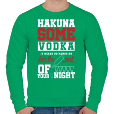 PRINTFASHION Hakuna some Vodka - Férfi pulóver - Zöld