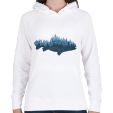 PRINTFASHION Hal az erdőben - Női kapucnis pulóver - Fehér