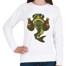 PRINTFASHION Hal és sör - Női pulóver - Fehér női pulóver, kardigán