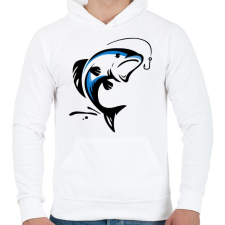 PRINTFASHION hal - Férfi kapucnis pulóver - Fehér férfi pulóver, kardigán