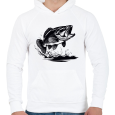 PRINTFASHION hal - Férfi kapucnis pulóver - Fehér