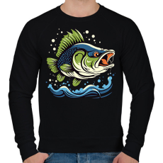 PRINTFASHION Hal - Férfi pulóver - Fekete