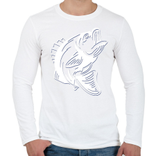 PRINTFASHION Hal/Fish - Férfi hosszú ujjú póló - Fehér férfi póló