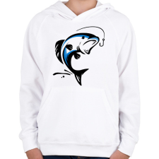 PRINTFASHION Hal - Gyerek kapucnis pulóver - Fehér gyerek pulóver, kardigán