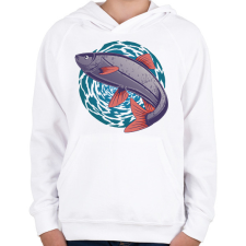 PRINTFASHION Hal - Gyerek kapucnis pulóver - Fehér gyerek pulóver, kardigán