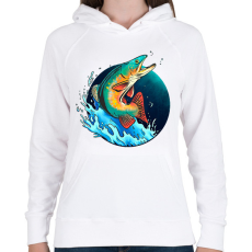 PRINTFASHION Hal - Női kapucnis pulóver - Fehér