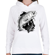 PRINTFASHION Hal - Női kapucnis pulóver - Fehér