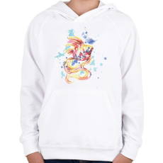 PRINTFASHION Hal vízfesték - Gyerek kapucnis pulóver - Fehér