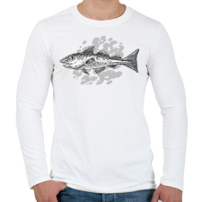 PRINTFASHION Halacska - Férfi hosszú ujjú póló - Fehér férfi póló