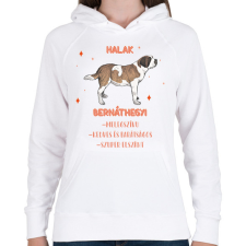 PRINTFASHION Halak - Bernáthegyi - Női kapucnis pulóver - Fehér női pulóver, kardigán