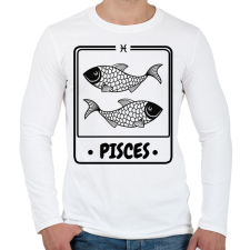 PRINTFASHION halak - Férfi hosszú ujjú póló - Fehér férfi póló