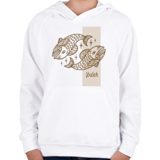 PRINTFASHION Halak horoszkóp - Gyerek kapucnis pulóver - Fehér