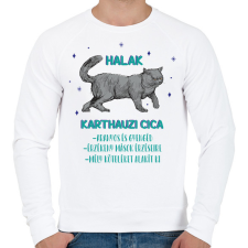 PRINTFASHION Halak - Karthauzi cica - Férfi pulóver - Fehér férfi pulóver, kardigán