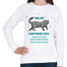 PRINTFASHION Halak - Karthauzi cica - Női pulóver - Fehér női pulóver, kardigán