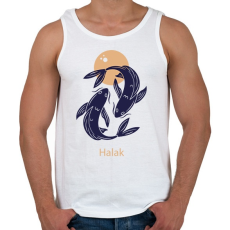 PRINTFASHION Halak minta - Férfi atléta - Fehér