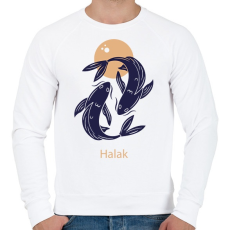 PRINTFASHION Halak minta - Férfi pulóver - Fehér
