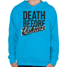 PRINTFASHION Halál mint a becstelenség - Gyerek kapucnis pulóver - Azúrkék gyerek pulóver, kardigán