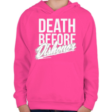 PRINTFASHION Halál mint a becstelenség - Gyerek kapucnis pulóver - Fukszia