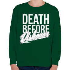 PRINTFASHION Halál mint a becstelenség - Gyerek pulóver - Sötétzöld